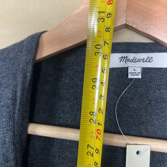 NWT Madewell Kent Cardigan Sweater In Gray Women's Size L - Picture 3 of 6